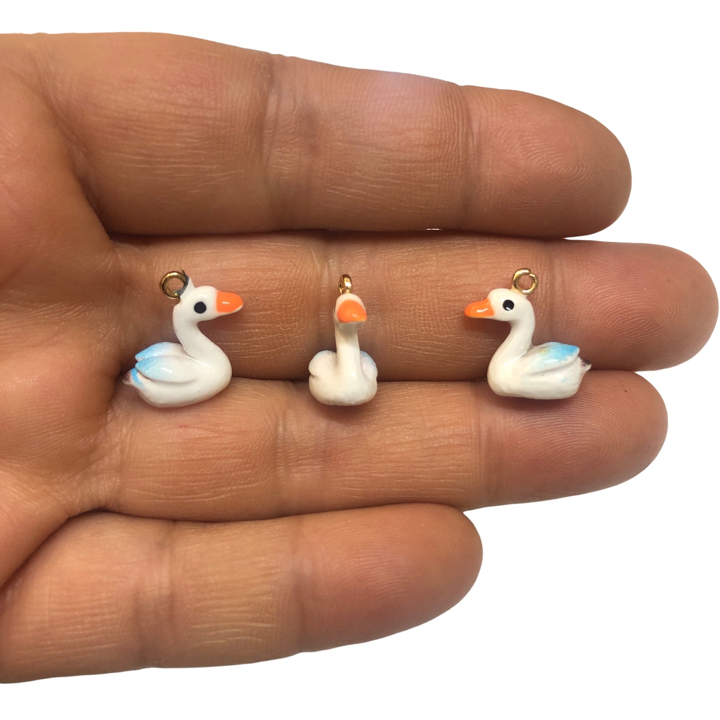 Gold Plated Enamel Strawberry Shaking Attachment - Neon Green