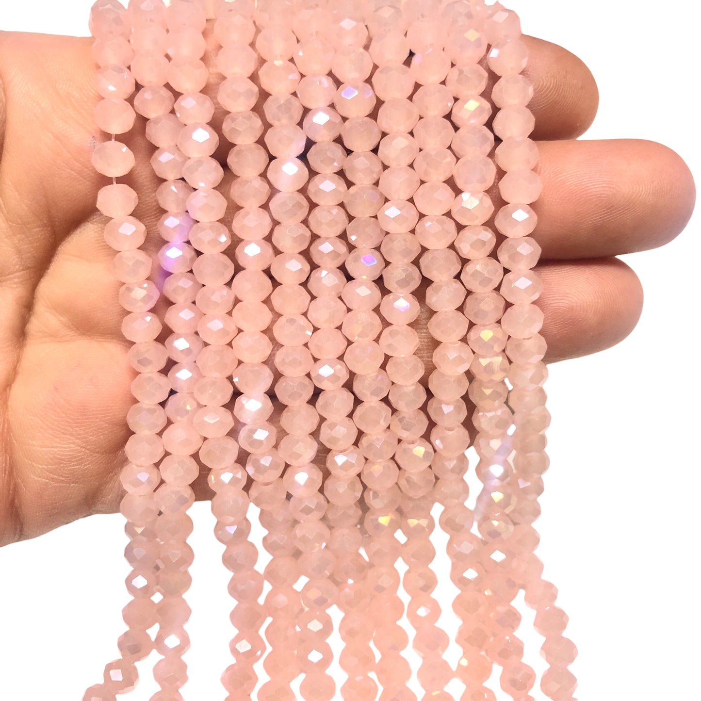 Çin Kristali 6mm - 45 - Buzlu Janjanlı Pudra Pembe