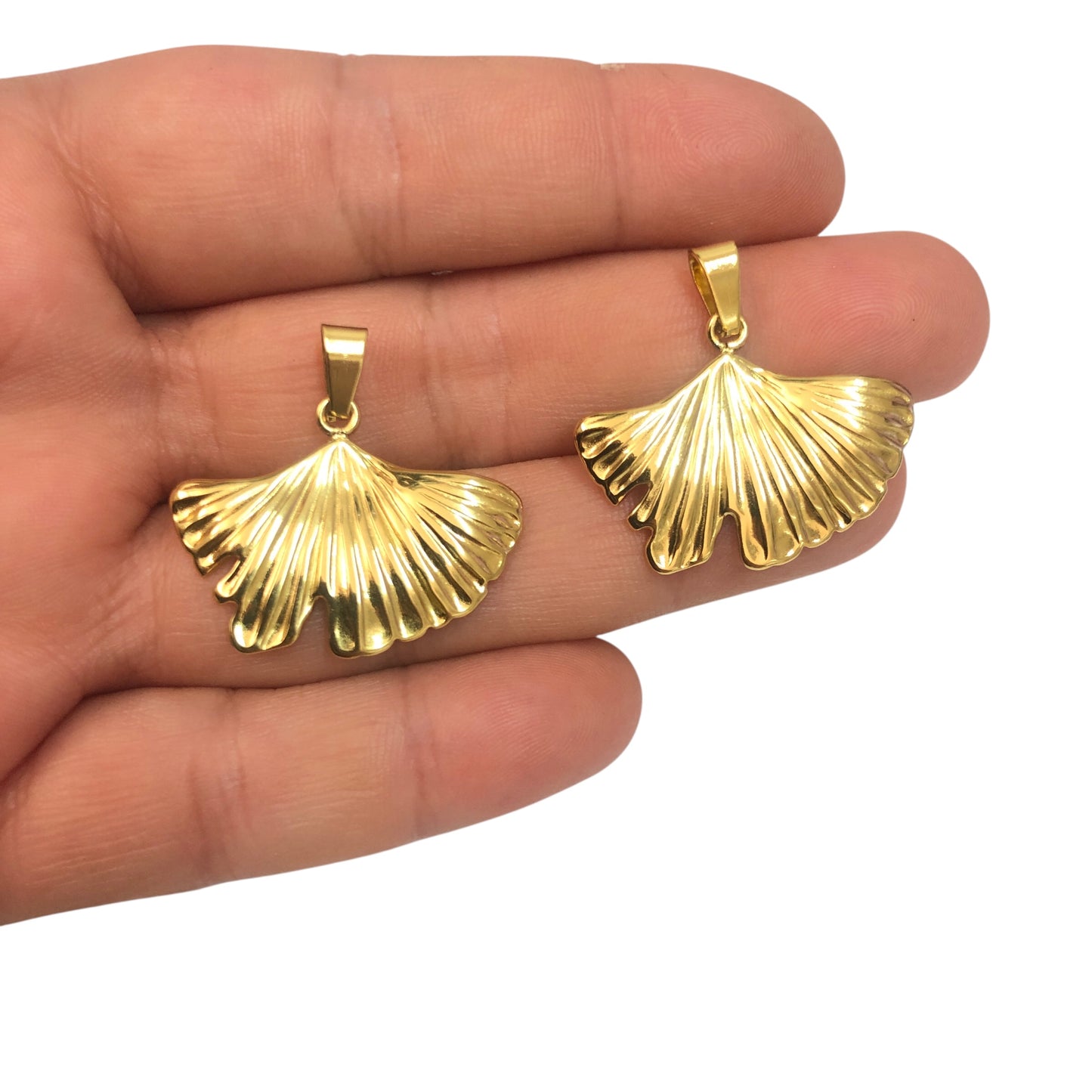 Sarı Çelik Ginco Yaprağı Kolye Ucu