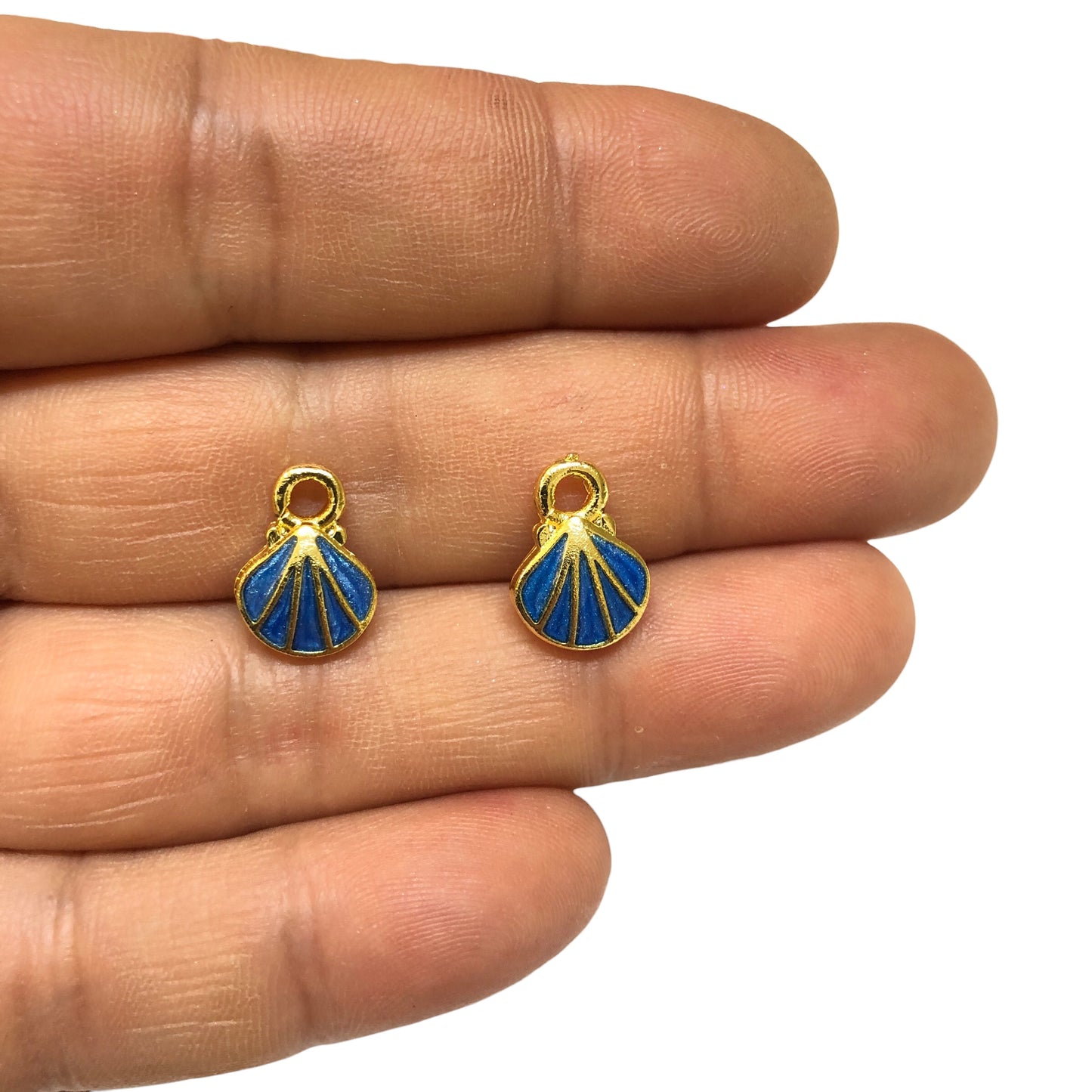 Vergoldete, verputzte Böse-Augen-Perlen 7 mm - Marineblau