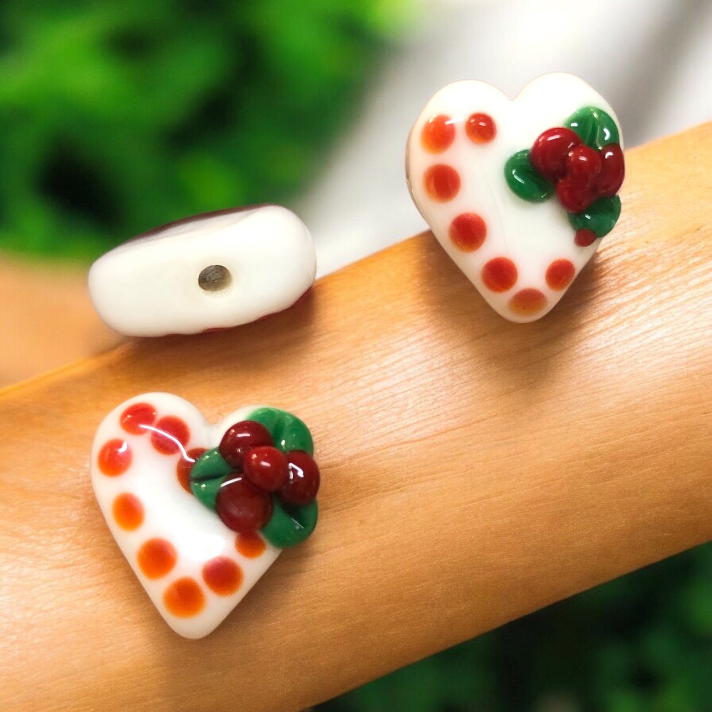 Murano Kokinalı Kalp Beyaz