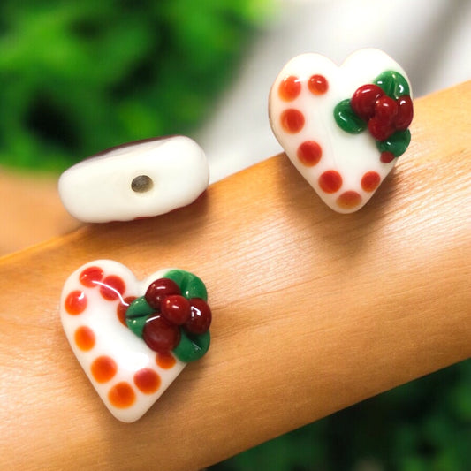 Murano Kokinalı Kalp Beyaz