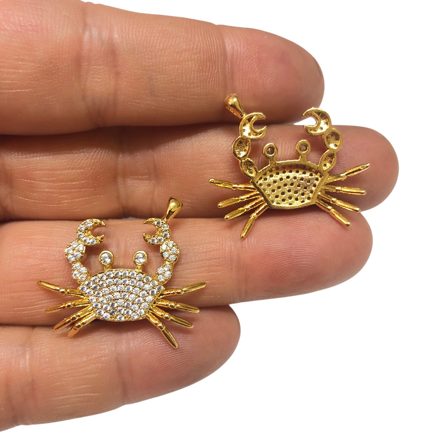 Altın Kaplama Zirkon Taşlı Yengeç Kolye ucu