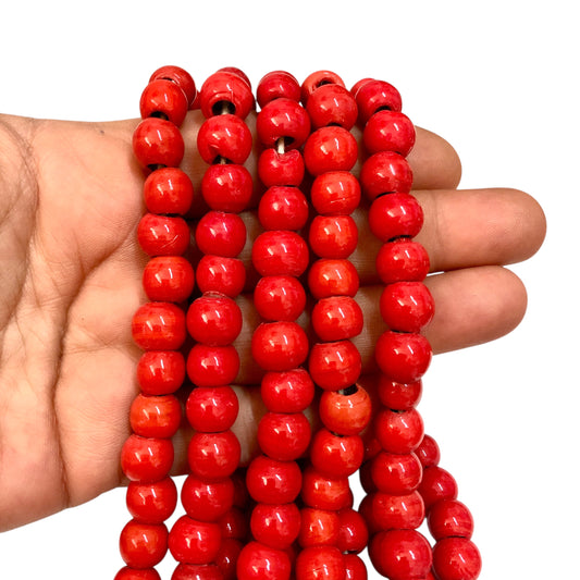 Yuvarlak Cam Ocak Boncuğu -Kırmızı