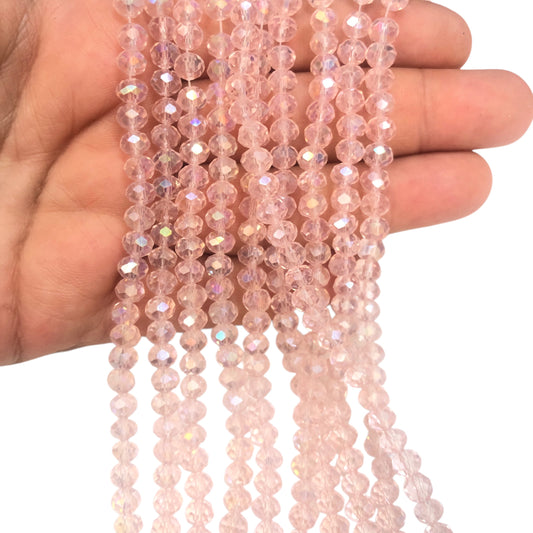 Çin Kristali 6mm - 31 - Şeffaf Janjanlı Pembe
