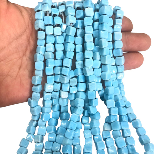 5mm Küp Cam Ocak Boncuğu - Mavi