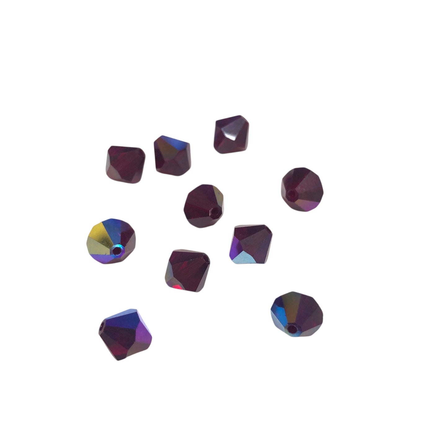 Swarovski 8mm Piramit (Bicone ) Şeffaf Parlak Ametis ( Burgundy AB) - 004