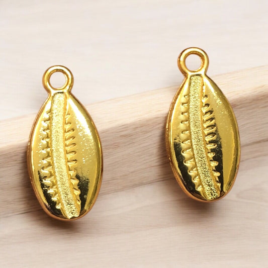 Altın Kaplama Sallantı Deniz Kabuğu(Deve Dişi) 18mm