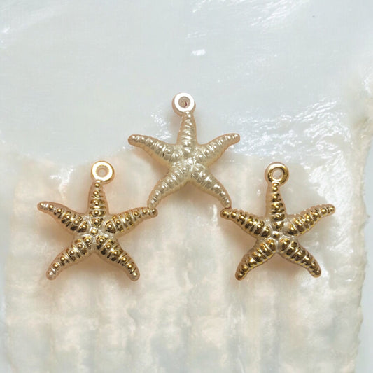 Akrilik Altın Yaldızlı Deniz Yıldızı