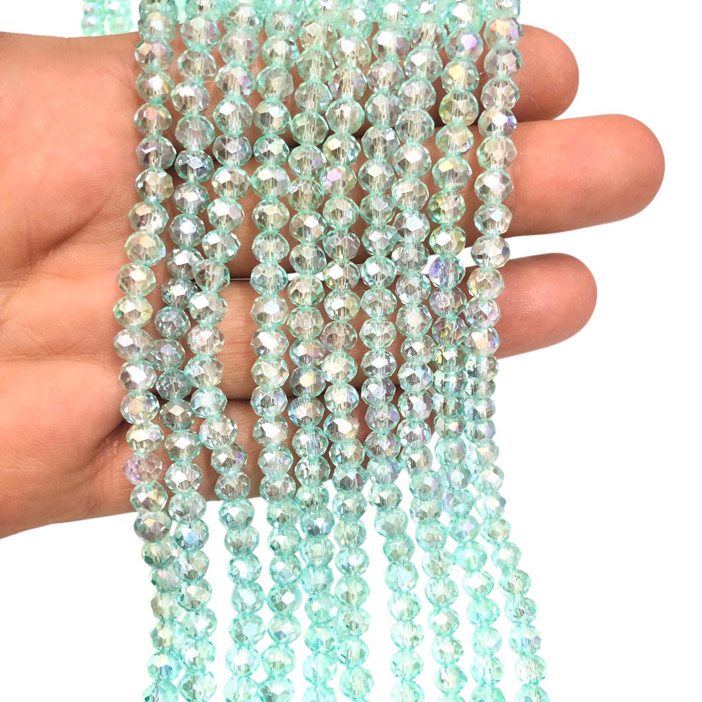 Çin Kristali 6mm - 6104 Şeffaf Janjanlı Su Yeşili