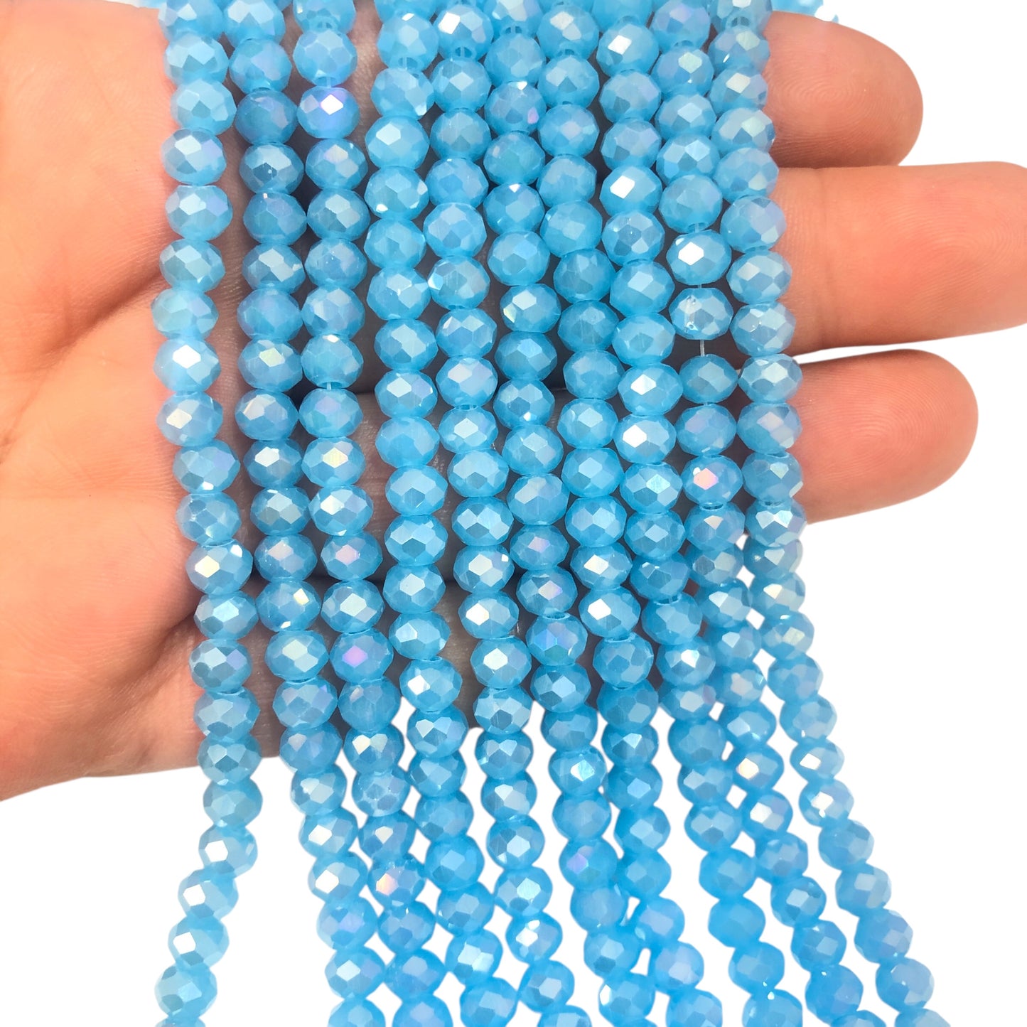 Çin Kristali 6mm - 10 - Buzlu Janjan Mavi