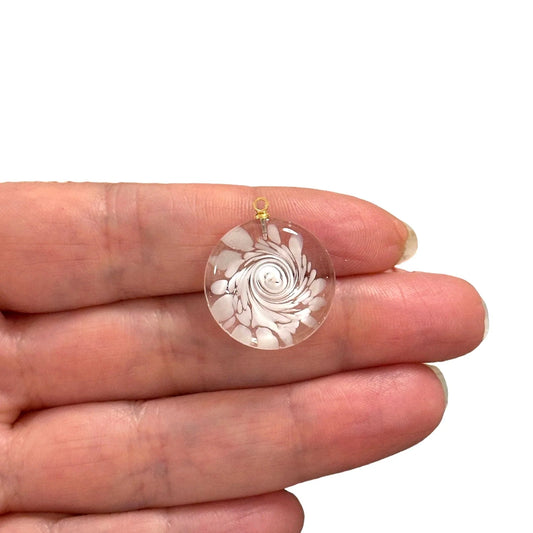 Murano Cam Kolye Ucu - Beyaz