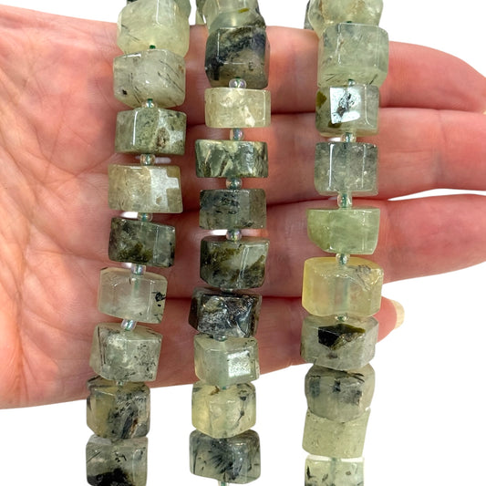 A Kalite Küp Kesim Doğal Prehnit, Yaklaşık Uzunluk – 39cm