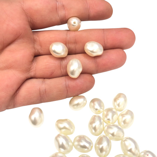 Plastik Şekilsiz Barok İnci - Krem 11,1 x 14,2mm No:122