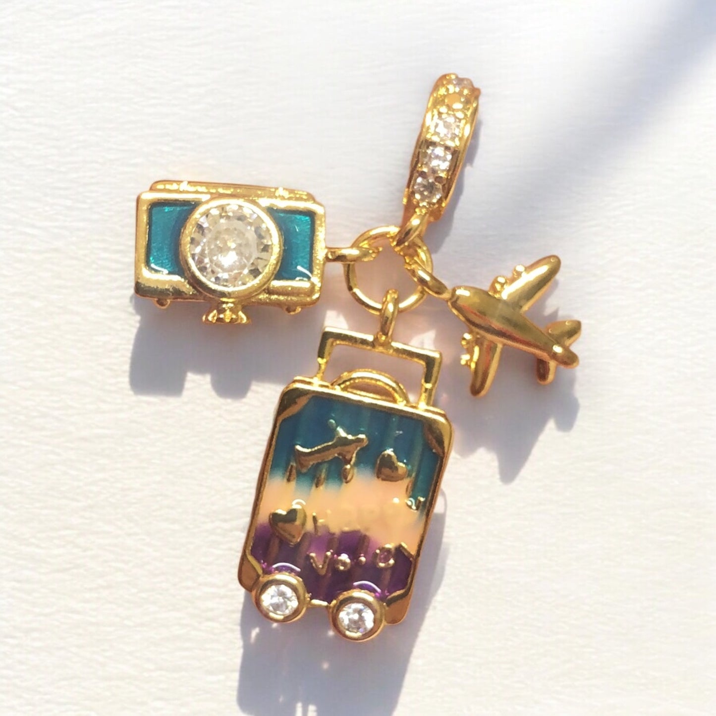 Altın Kaplama Mineli Bavul Seyahat Seti -Mix