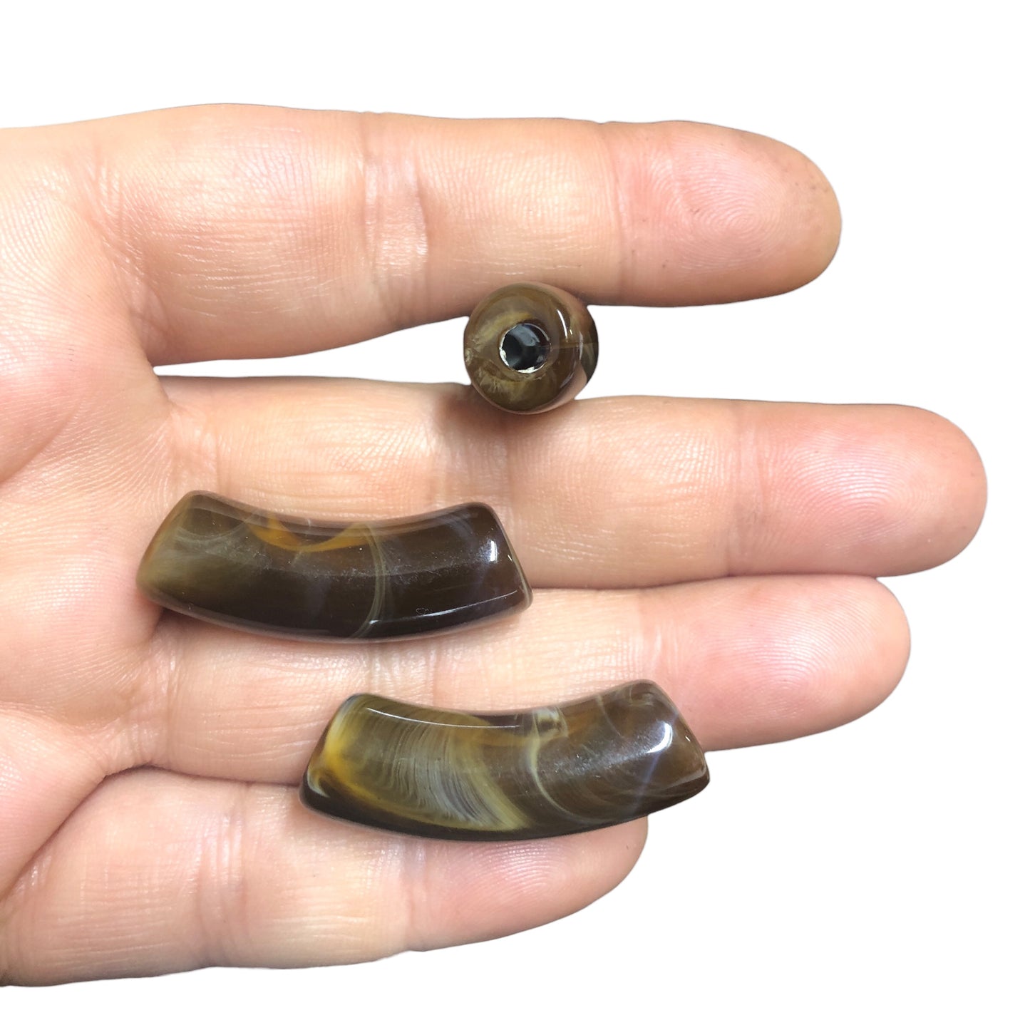 A Kalite Akrilik 11.2x34.8mm- Ebruli Kahverengi