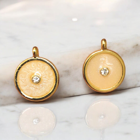 Altın Kaplama Zirkon Taşlı Mineli Yuvarlak