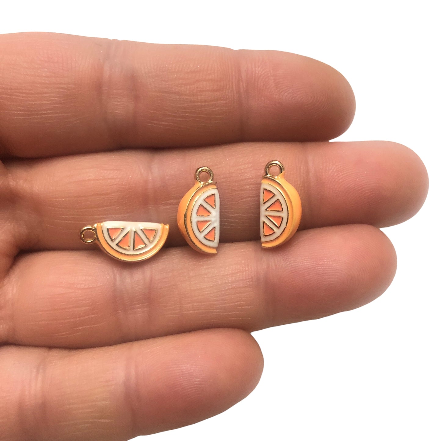 Altın Kaplama Üç boyutlu Portakal Dilimi Sallantı