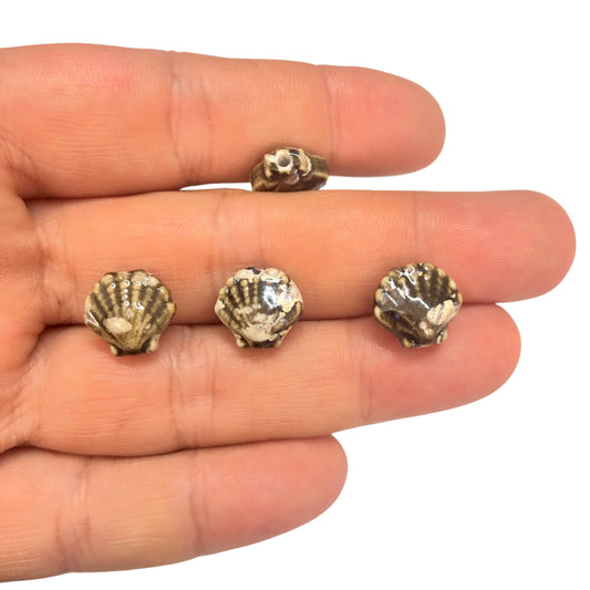 Seramik İstiridye -Bej &Kahverengi