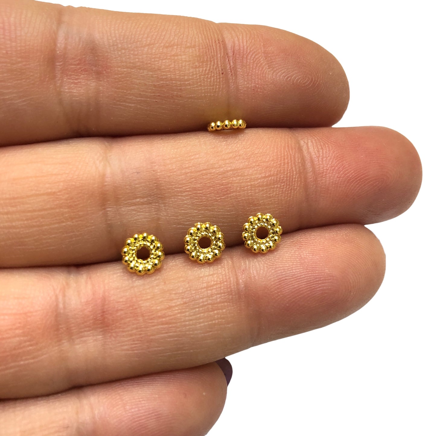 Altın Kaplama Benekli Rondel 6mm