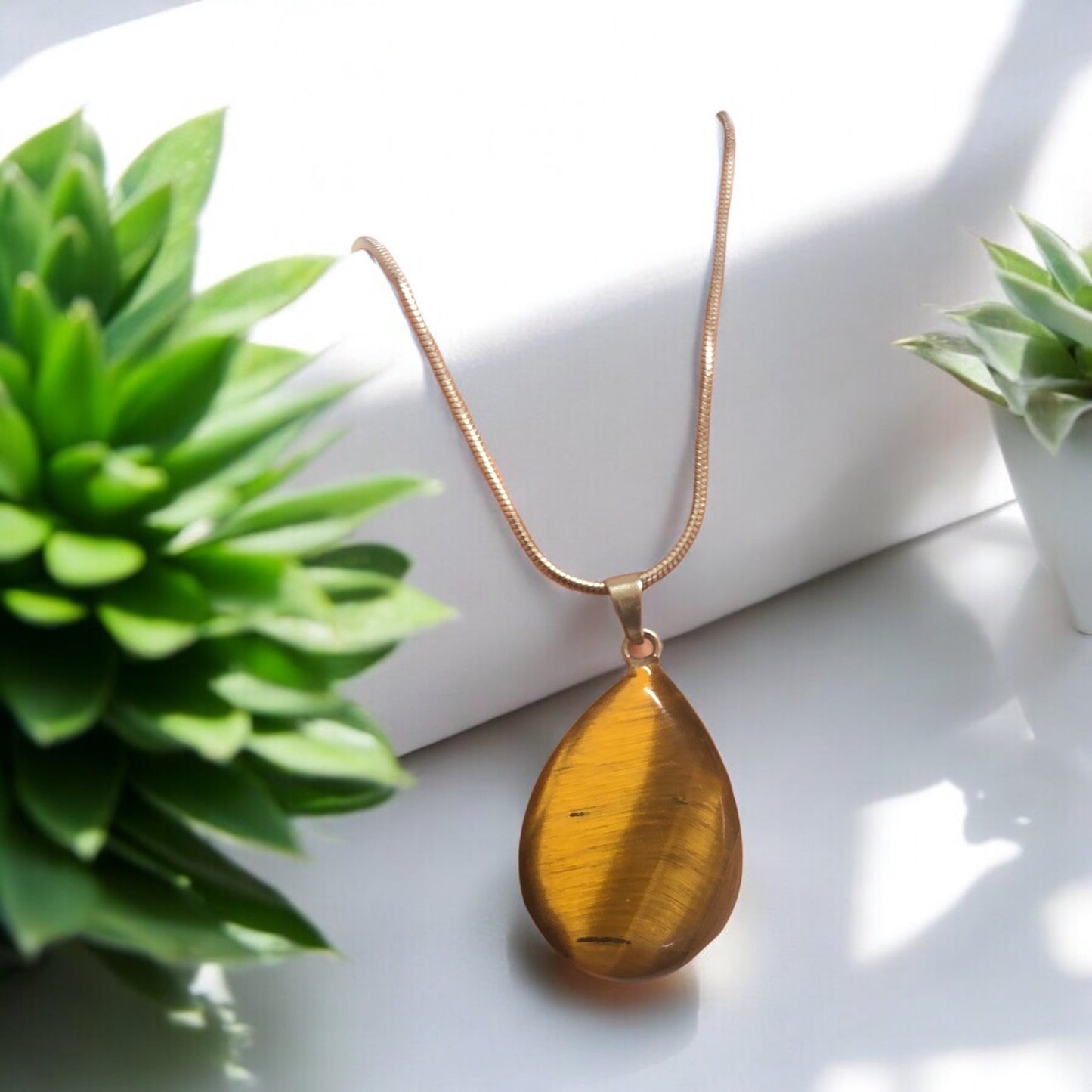 Doğal Taş Damla Kolye Ucu - Kaplangözü