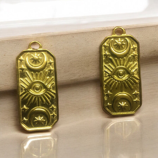 Sarı Çelik İz Koruyucu İkon Kolye Ucu