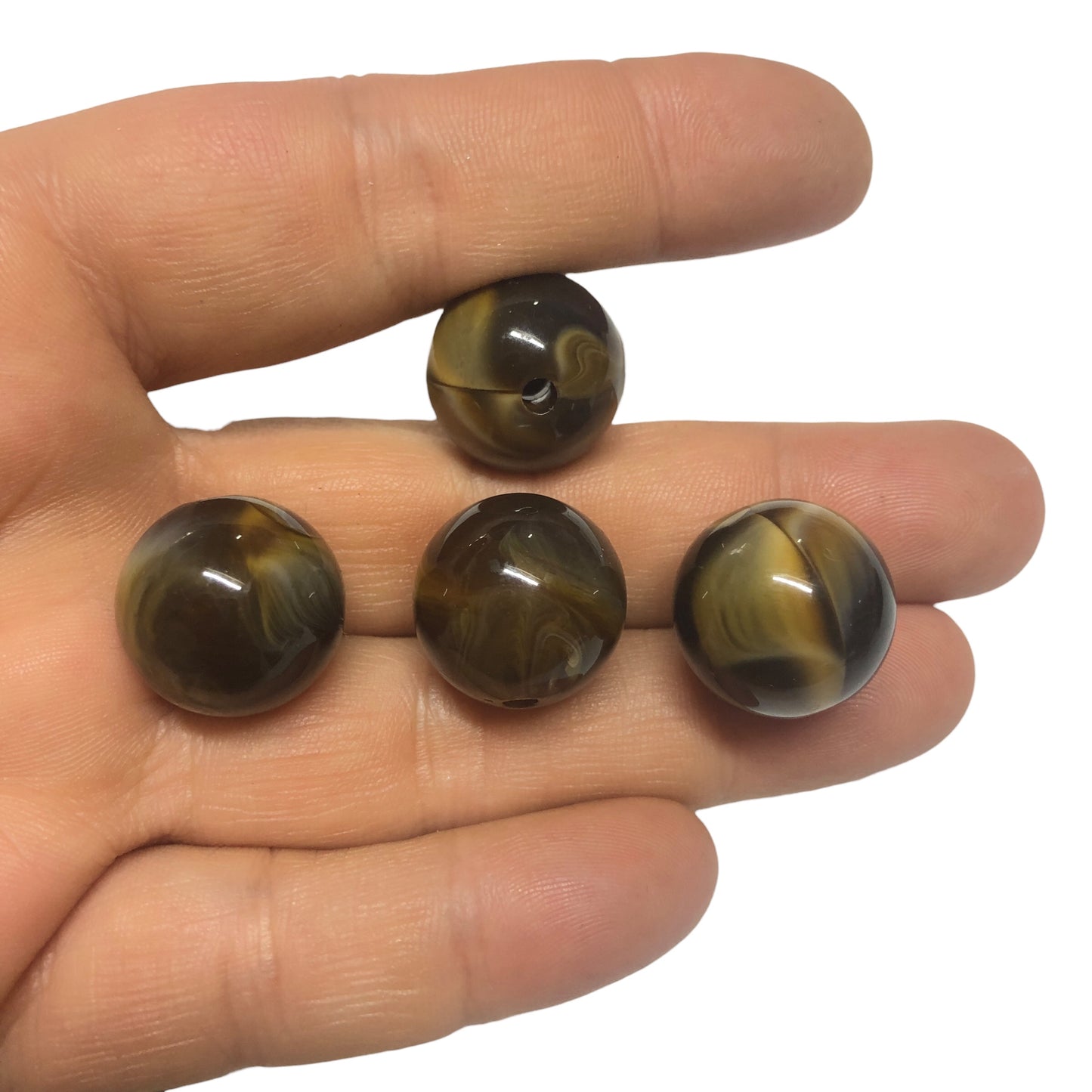 A Kalite Akrilik 18mm Top- Ebruli Kahverengi