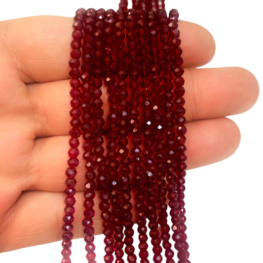Kristal Boncuk, Çin Kristali-3mm-37- Şeffaf Bordo