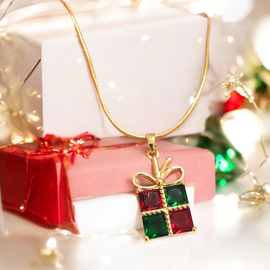 Altın Kaplama Zirkon Taşlı Mineli Yeni Yıl Aparat - Hediye Kutusu