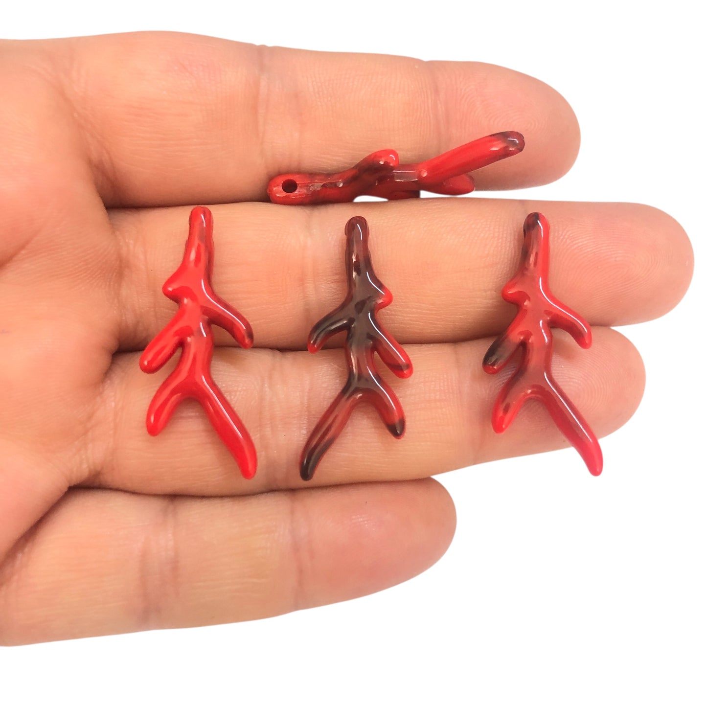 Akrilik Küçük Dal Mercan -Kırmızı