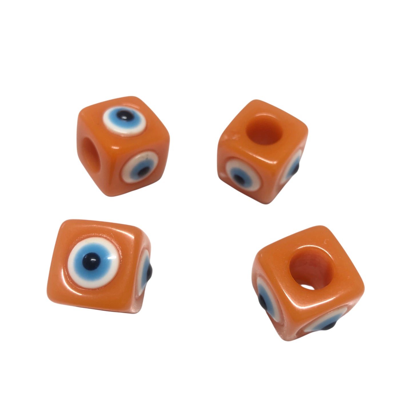 Acrylwürfel Evil Eye Beads - Orange
