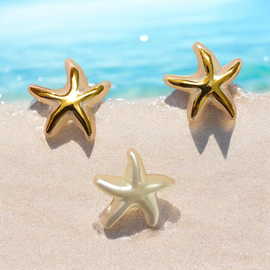 Akrilik Altın Yaldızlı Deniz Yıldızı-14mm -2