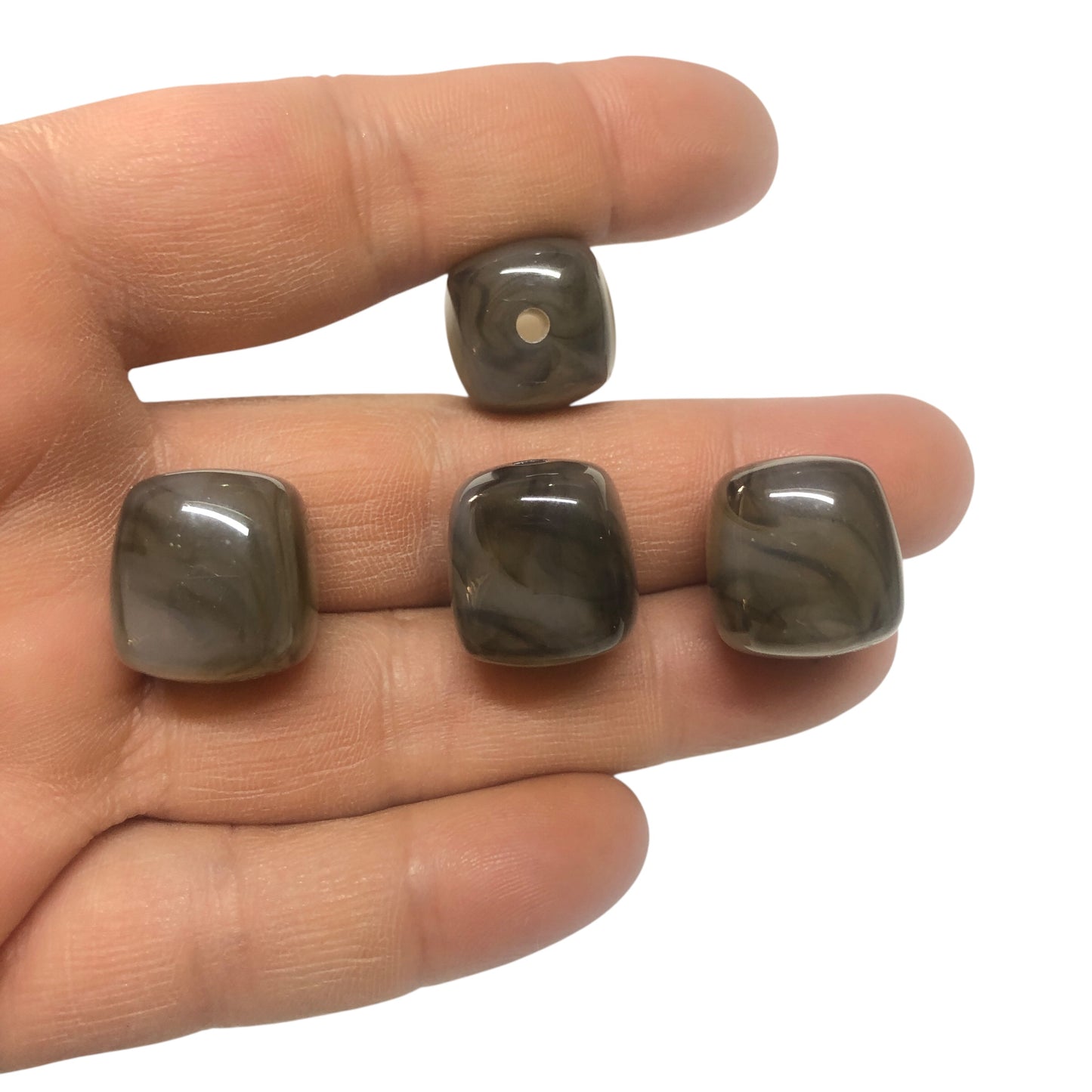 A Kalite Akrilik Silindir -16.3X17.3- Ebruli Gri