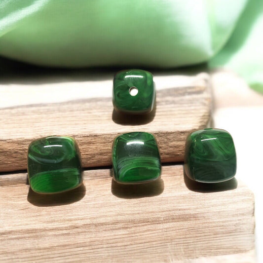 A Kalite Akrilik Silindir -16.3X17.3- Ebruli Yeşil