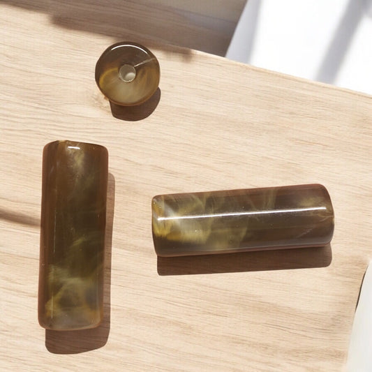 A Kalite Akrilik Silindir -8x25mm- Ebruli Kahverengi