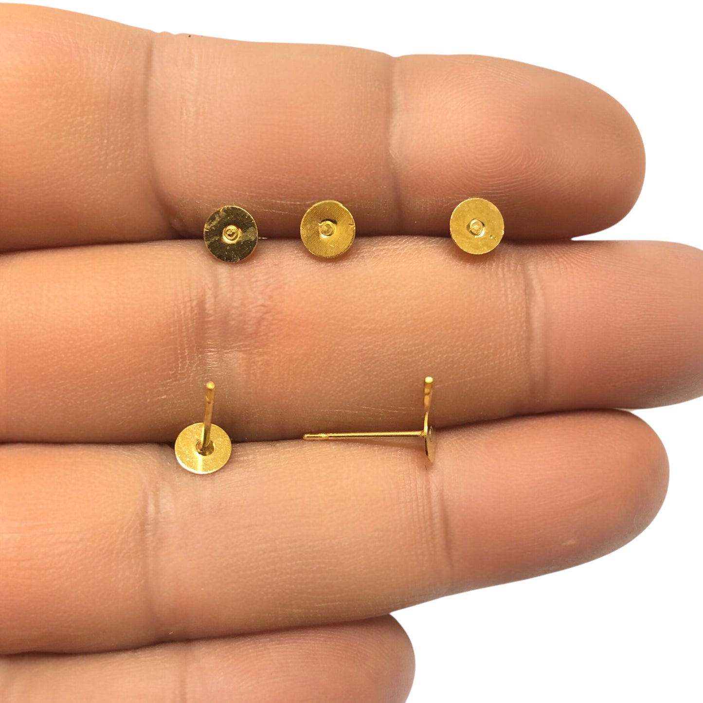 Pirinç Altın Kaplama Küpe çivisi - 5 mm