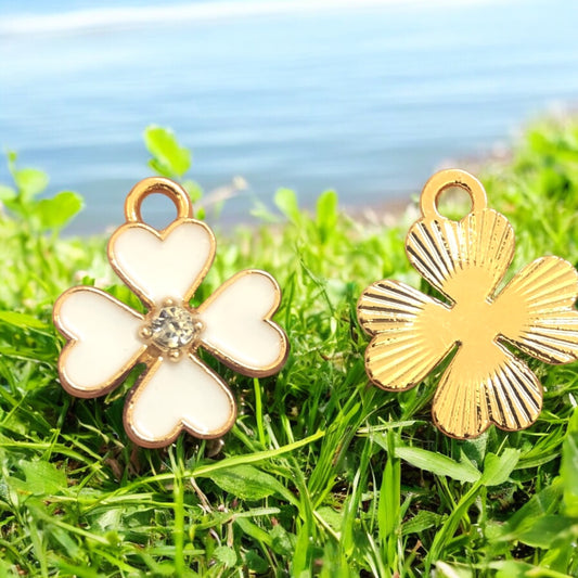 Gold Plated Enamel Strawberry Shaking Attachment - Neon Green