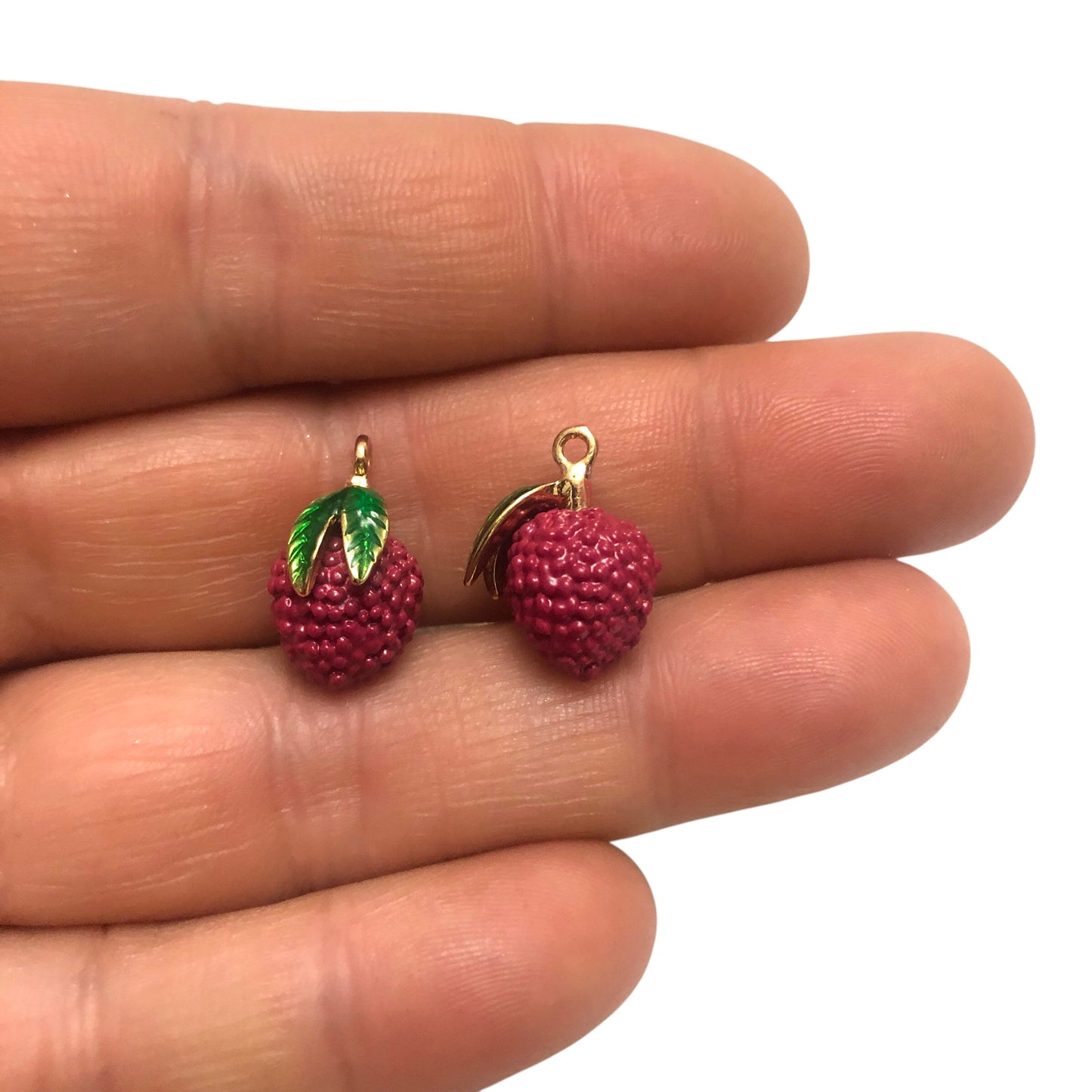 Altın Kaplama Üç boyutlu Liçi (Lychee) Meyvesi Sallantı