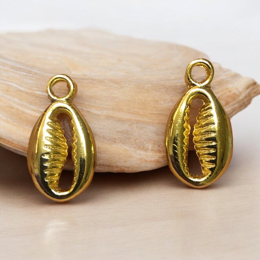 Altın Kaplama Sallantı Deniz Kabuğu(Deve Dişi) 15mm