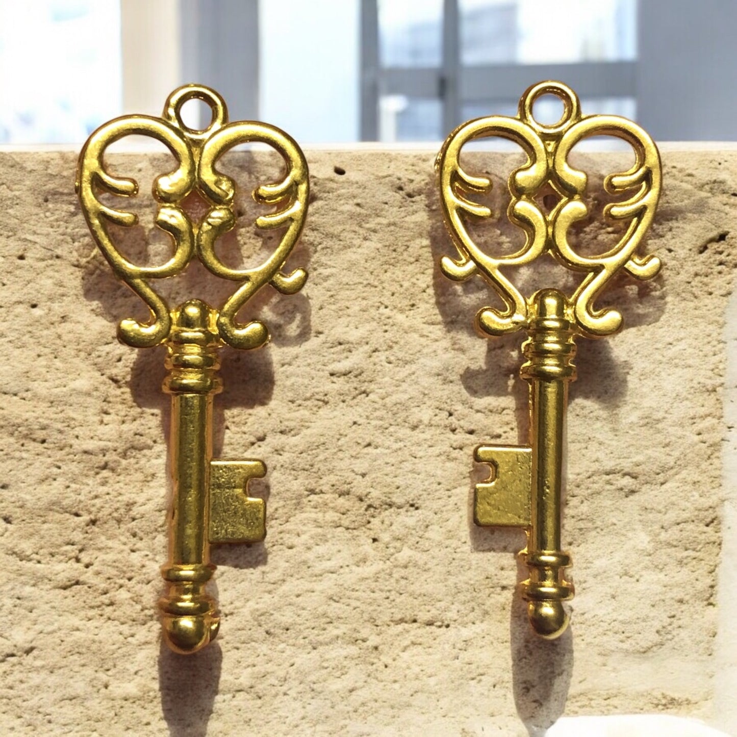 Sarı Çelik Büyük Anahtar Kolye Ucu