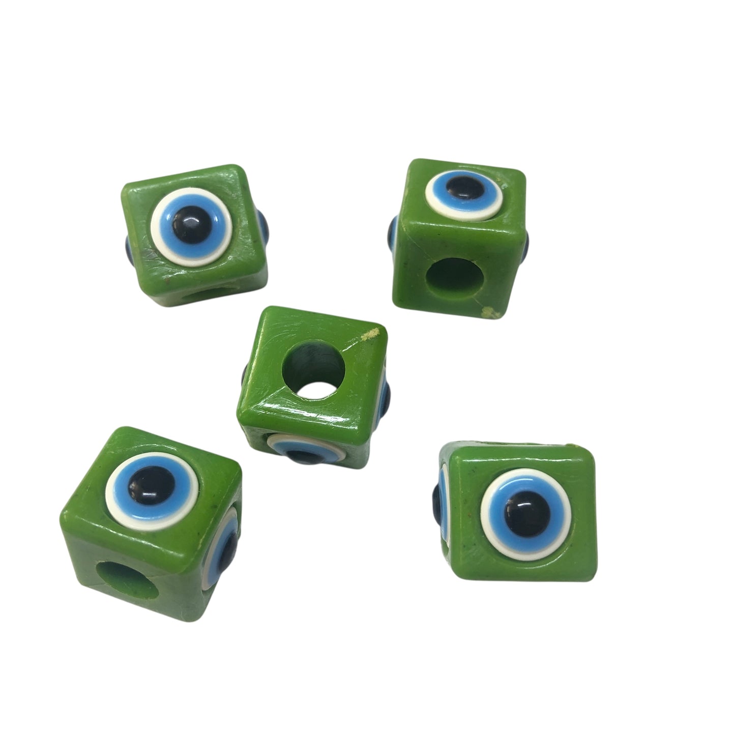 Acrylwürfel Evil Eye Beads - Grün