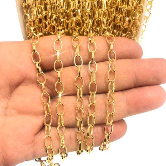 Altın Kaplama 5x8mm Ataç Zincir