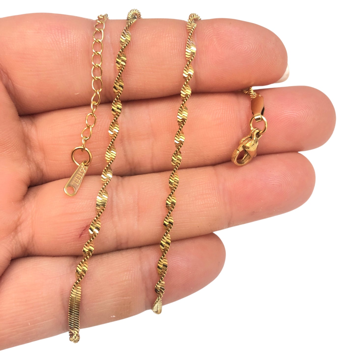 Sarı Çelik Burgulu Hazır Kolye Zinciri