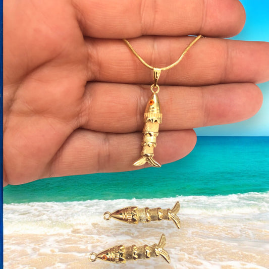 Altın Kaplama Hareketli Balık Küçük Boy -2