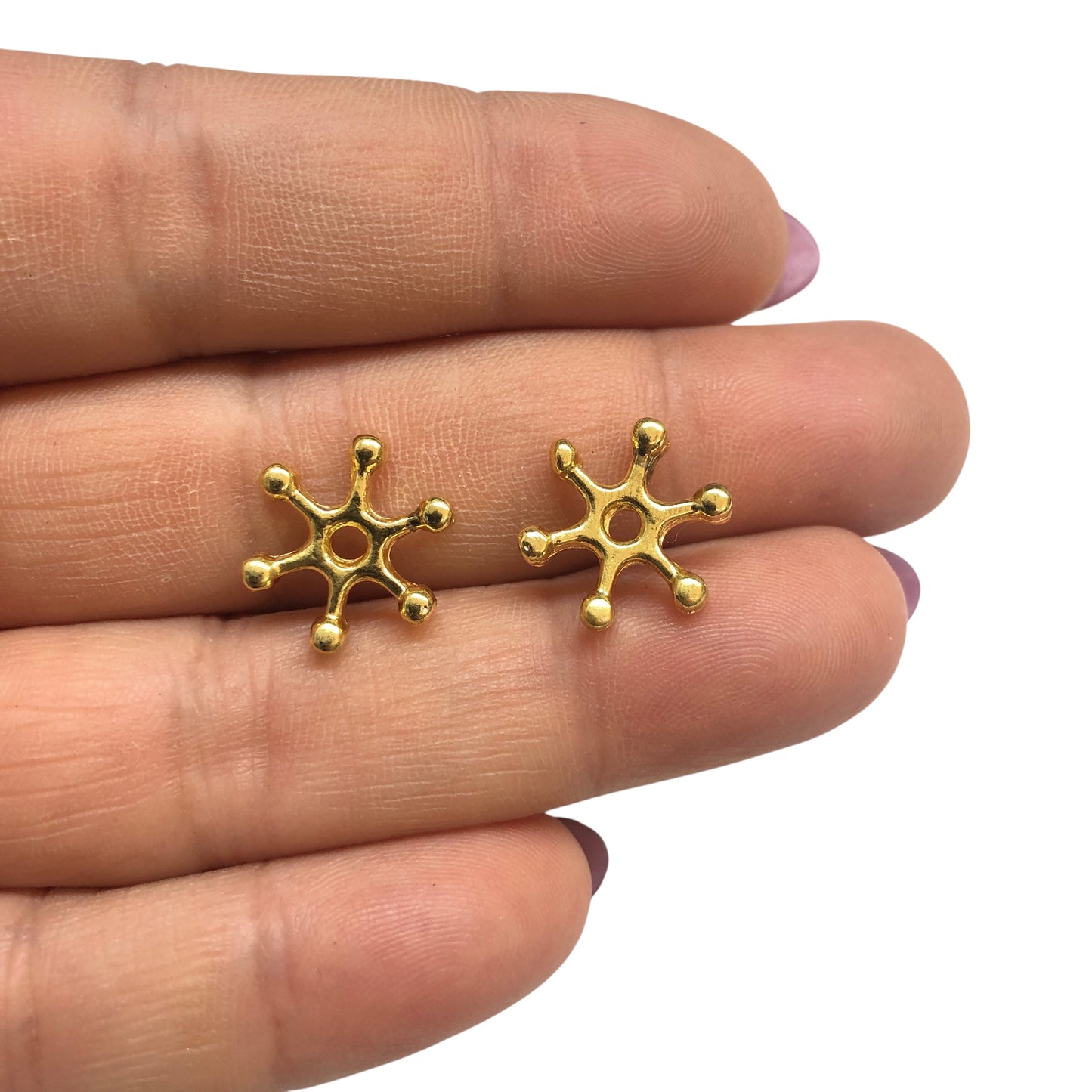 Altın Kaplama Çiçek Halka - 13mm