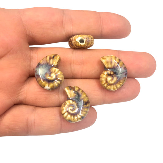 Seramik Salyangoz Büyük Boy - Açık kahve