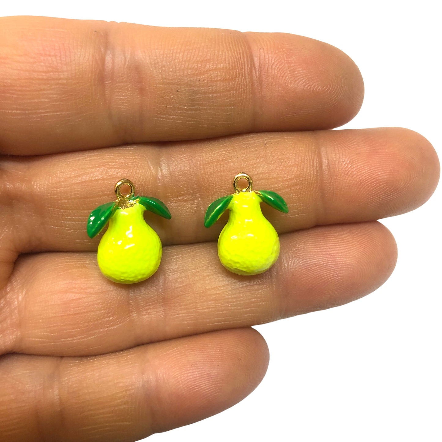 Altın Kaplama Üç boyutlu Açık Yeşil Armut Sallantı
