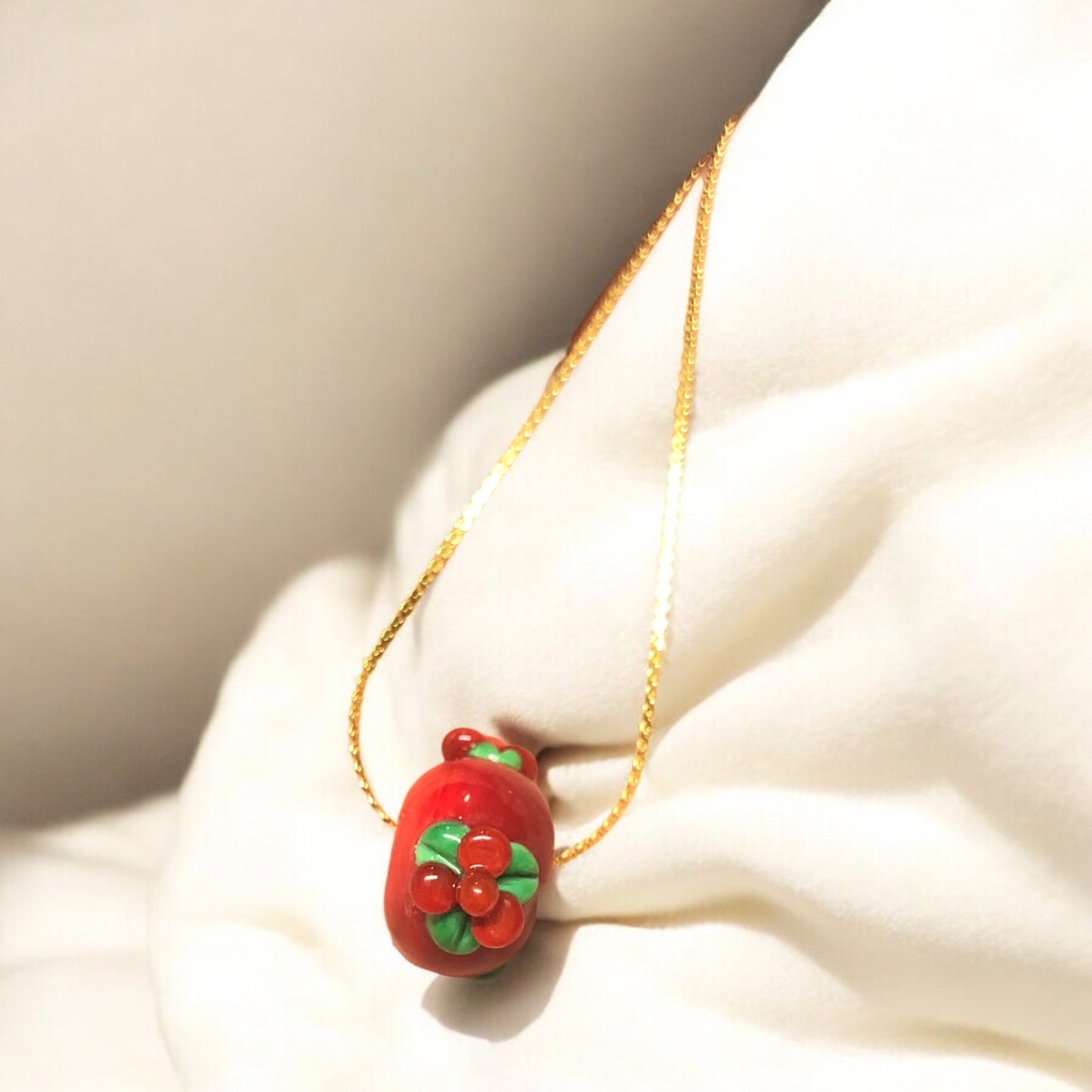 Murano Kokinalı Rondel Kırmızı &Yeşil