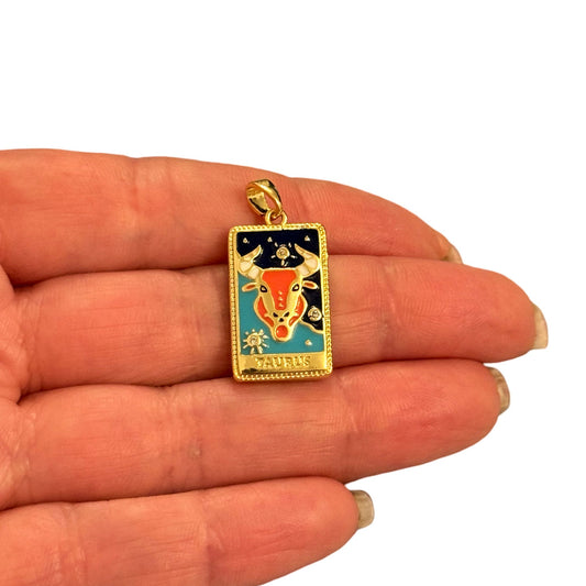 Sarı Çelik Zodyak Burç Kolye Ucu - BOĞA ( TAURUS )