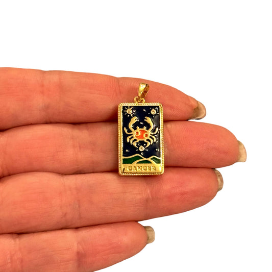 Sarı Çelik Zodyak Burç Kolye Ucu - YENGEÇ ( CANCER )